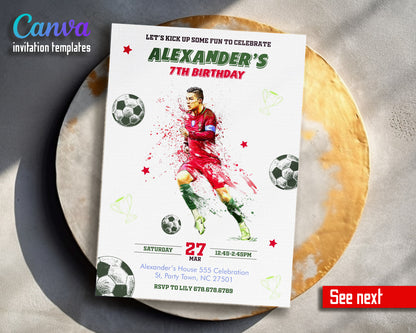 Ronaldo Fifa Soccer customizable invitation template | Share or Print | VF872