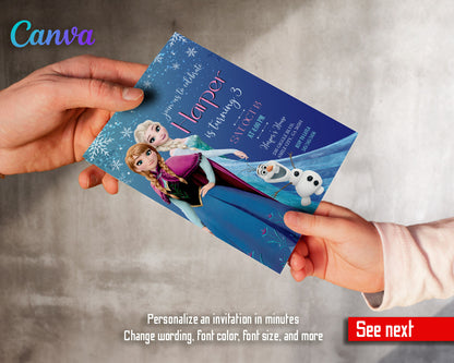 Frozen Elsa customizable invitation template | Share or Print | girl | CQ362