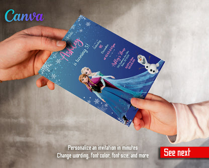 Frozen Elsa customizable invitation template | Share or Print | girl | KR223