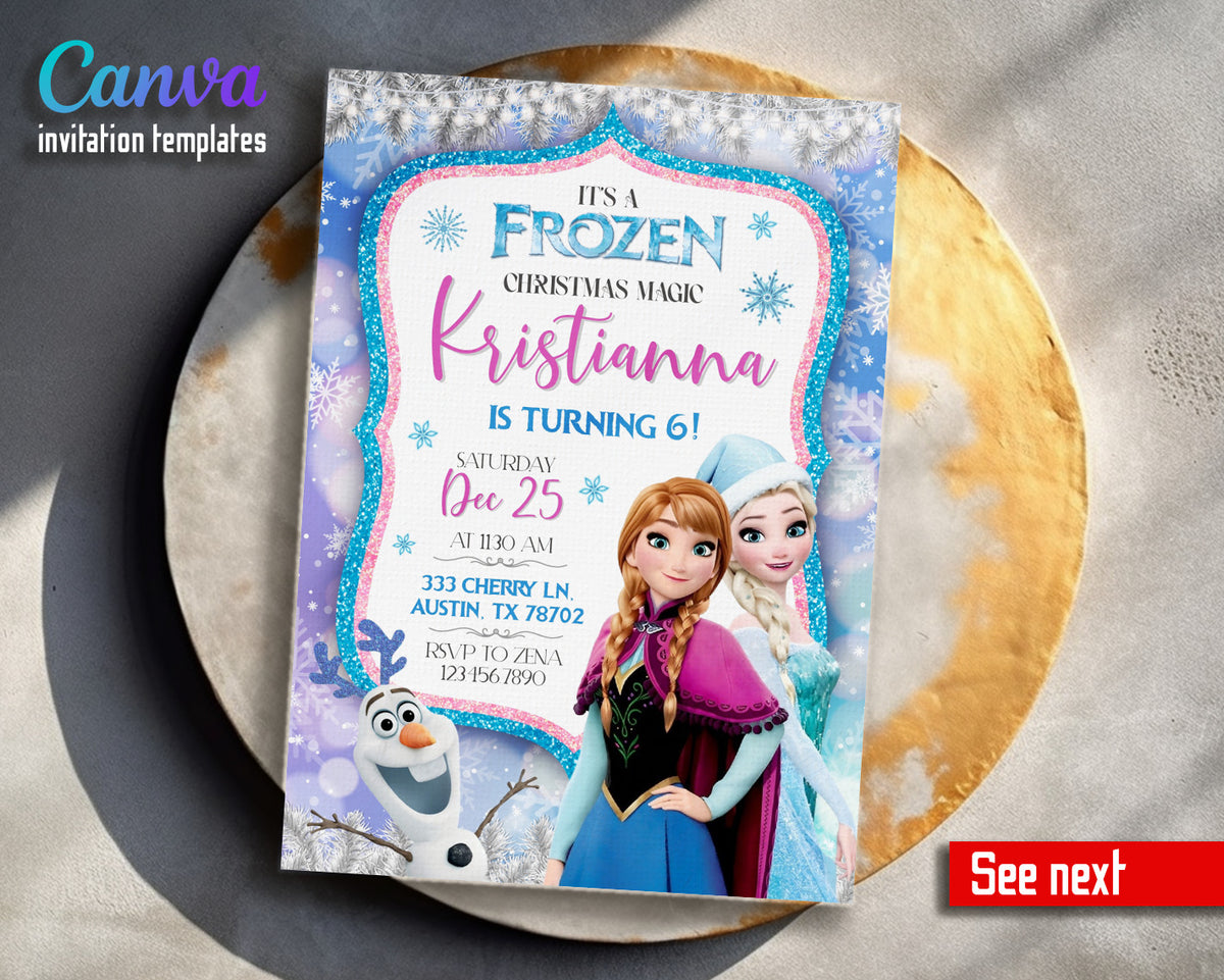 Frozen Elsa customizable invitation template | Share or Print | girl | ES656