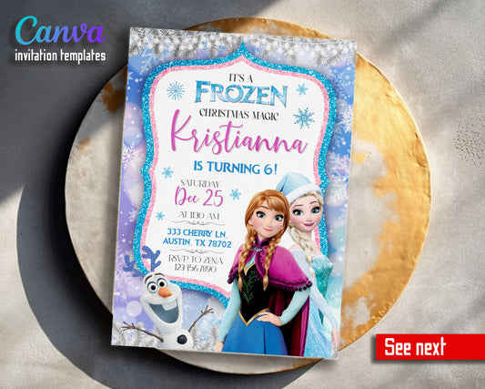 Frozen Elsa customizable invitation template | Share or Print | girl | ES656