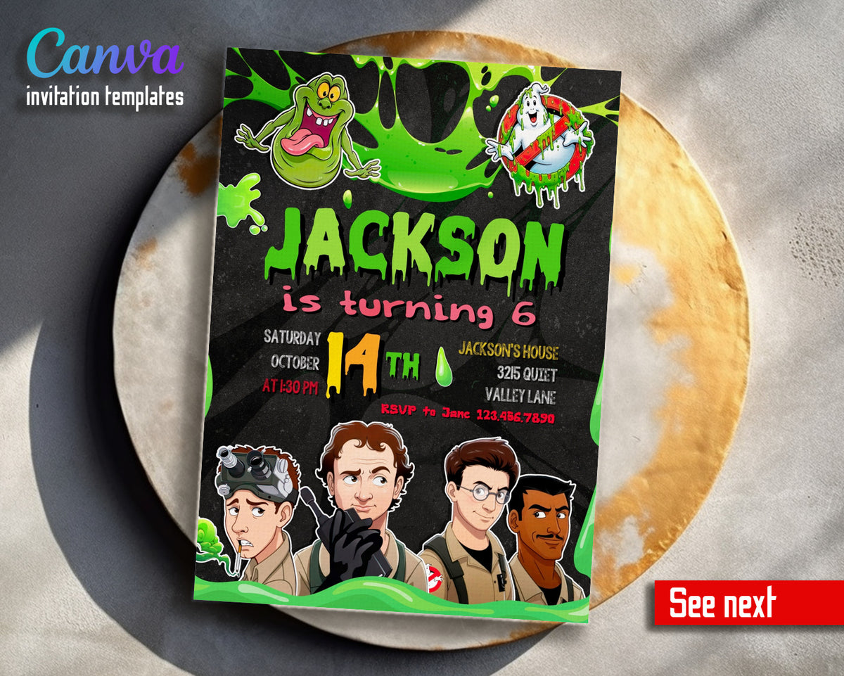Ghostbusters customizable invitation template | Share or Print | UE617