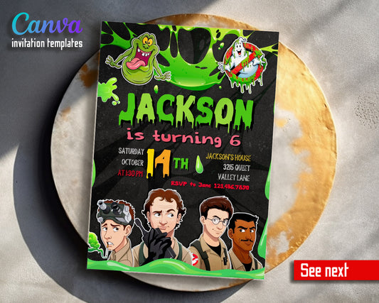 Ghostbusters customizable invitation template | Share or Print | UE617