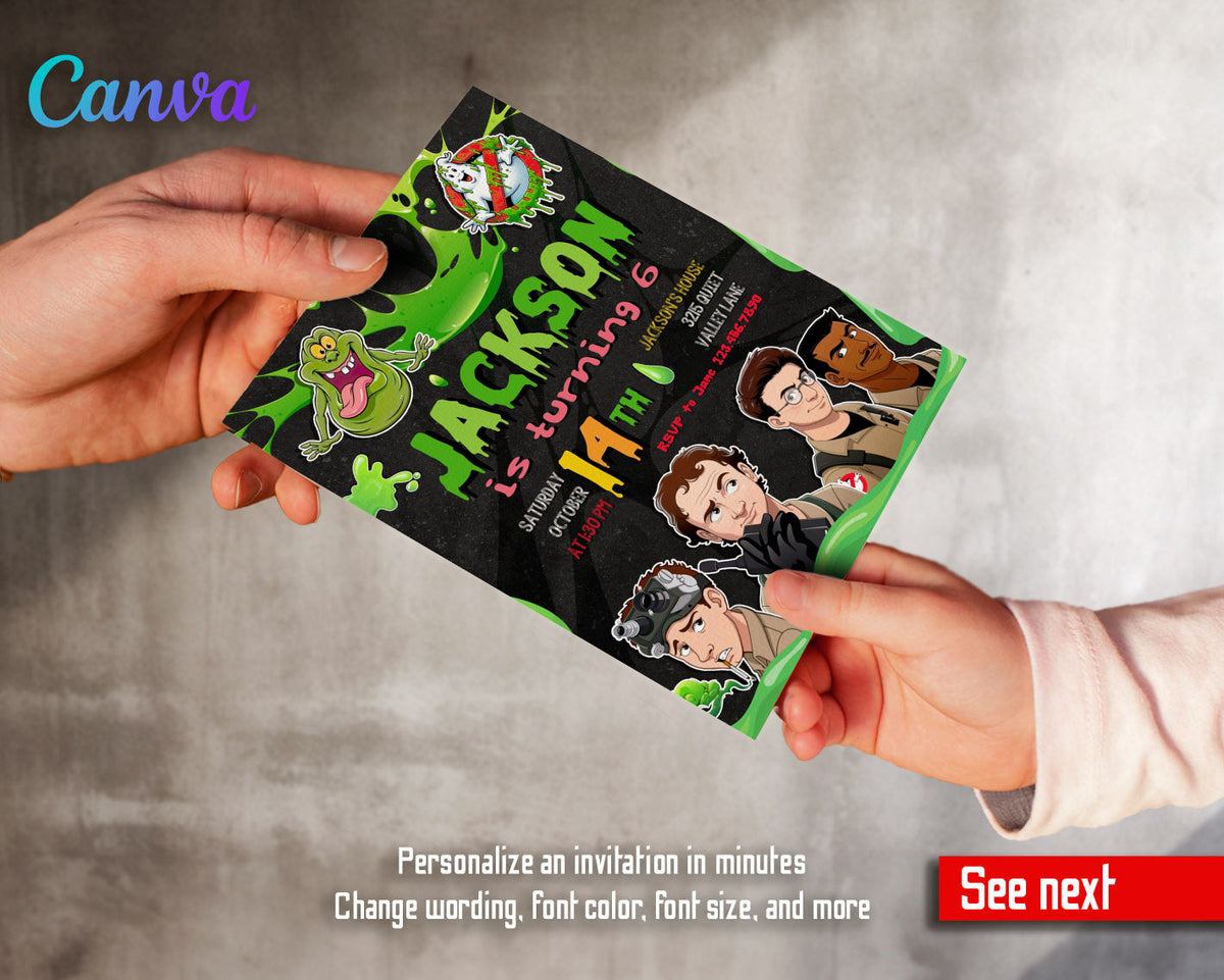 Ghostbusters customizable invitation template | Share or Print | UE617