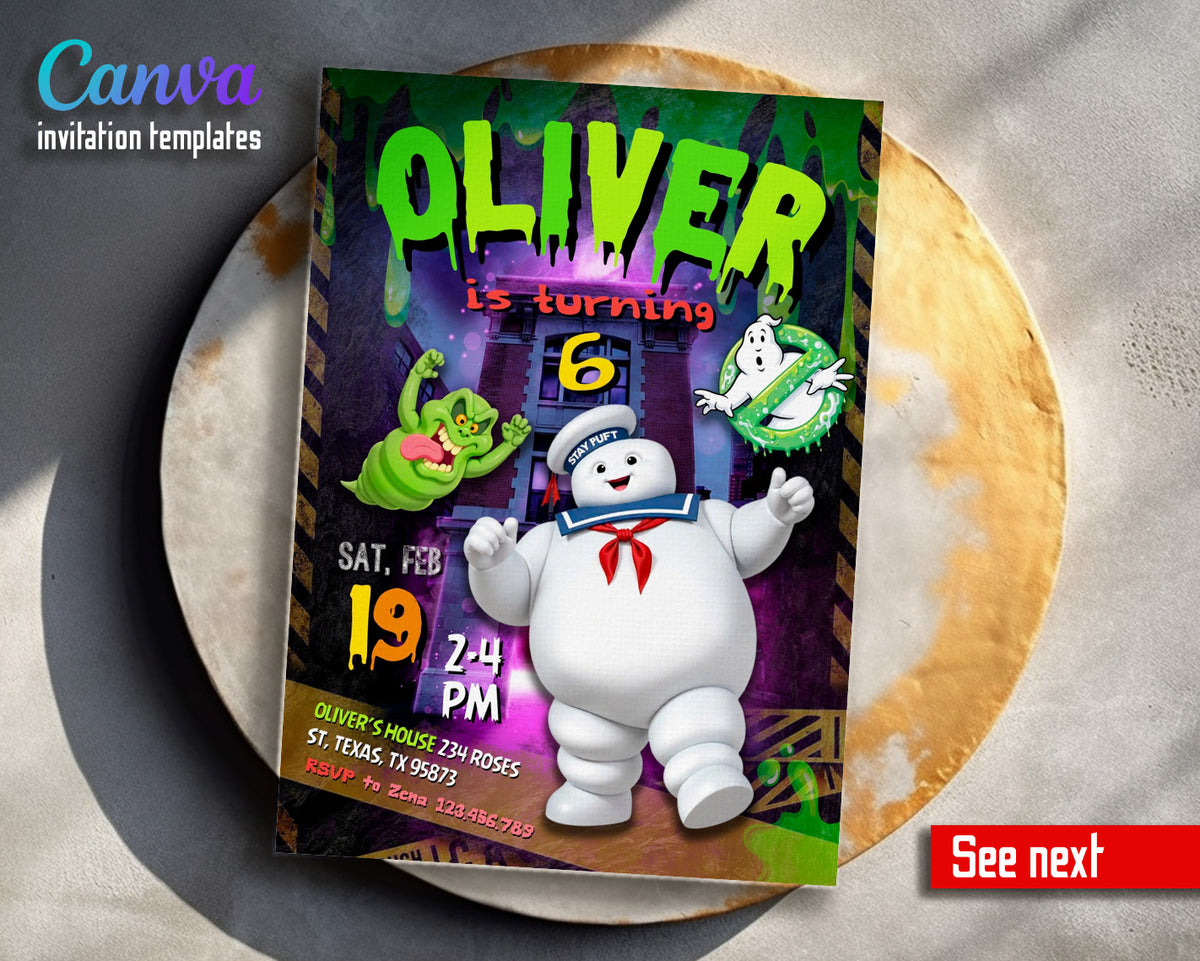 Ghostbusters customizable invitation template | Share or Print | MI895