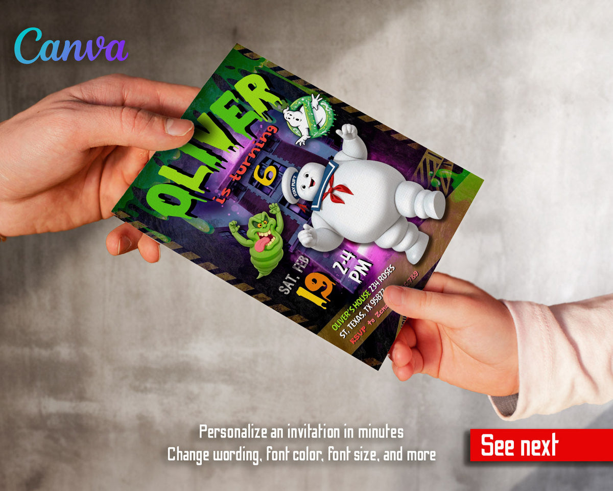Ghostbusters customizable invitation template | Share or Print | MI895