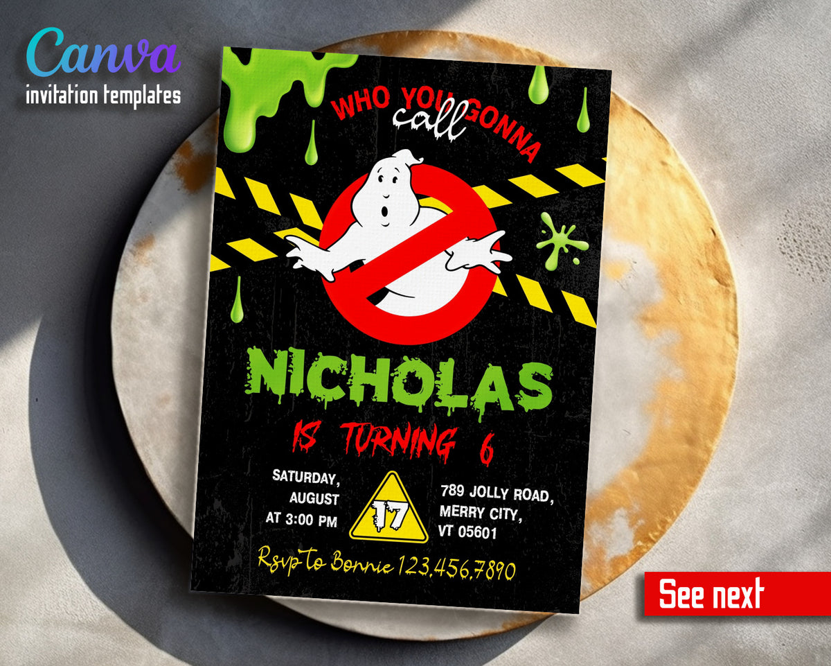 Ghostbusters customizable invitation template | Share or Print | ZI838