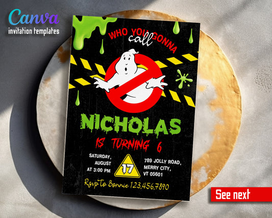 Ghostbusters customizable invitation template | Share or Print | ZI838