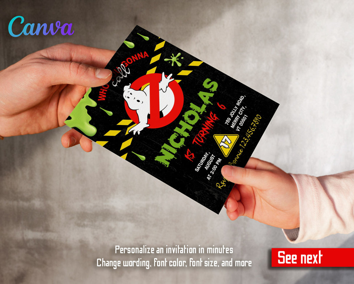 Ghostbusters customizable invitation template | Share or Print | ZI838