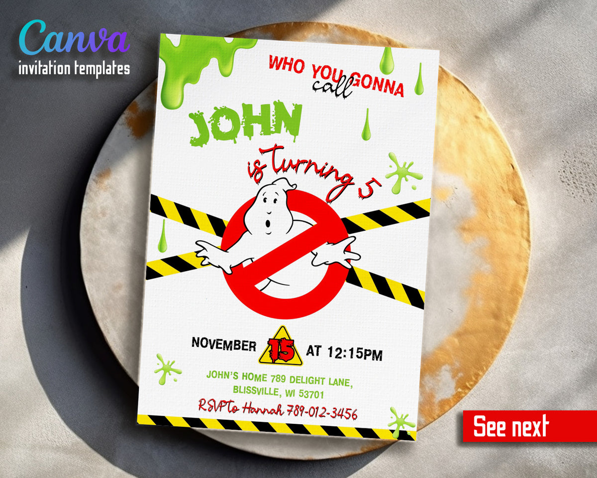 Ghostbusters customizable invitation template | Share or Print | BB011
