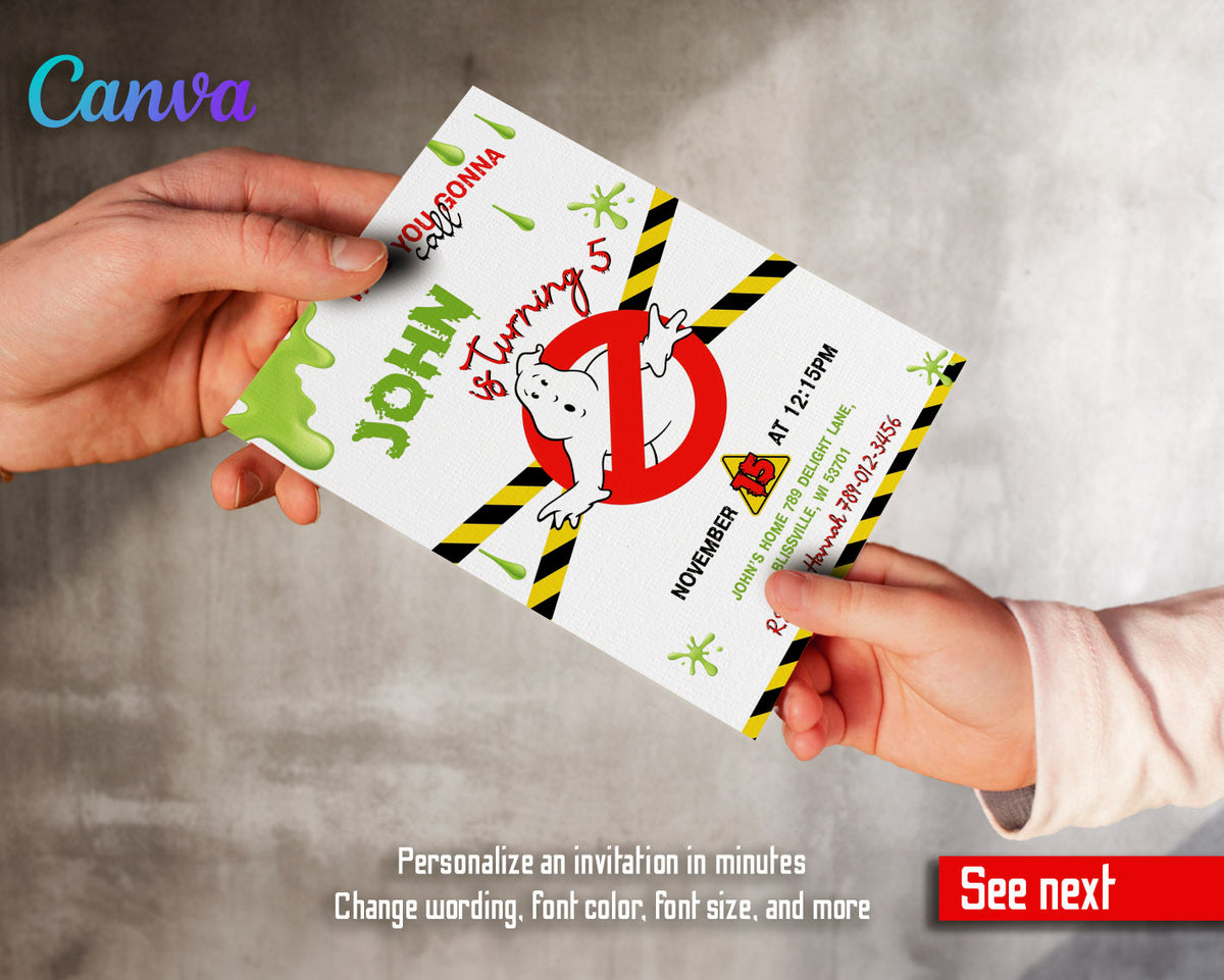 Ghostbusters customizable invitation template | Share or Print | BB011