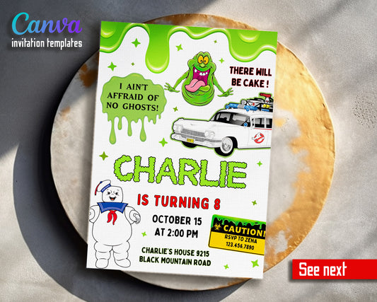 Ghostbusters customizable invitation template | Share or Print | XY941