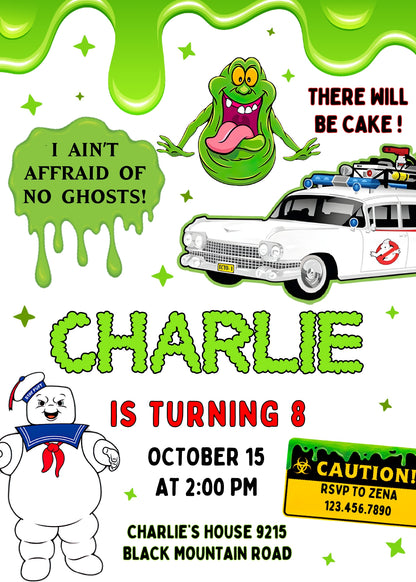 Ghostbusters customizable invitation template | Share or Print | XY941