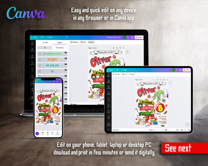 The Grinch Merry Grinchmas customizable invitation template | Share or Print | DP771