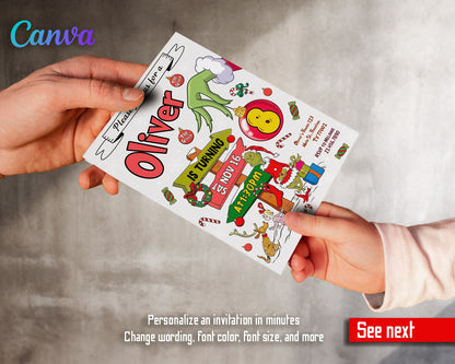 The Grinch Merry Grinchmas customizable invitation template | Share or Print | DP771