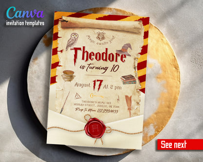 Harry Potter customizable invitation template | Share or Print | PU733