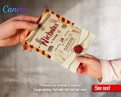Harry Potter customizable invitation template | Share or Print | FZ053