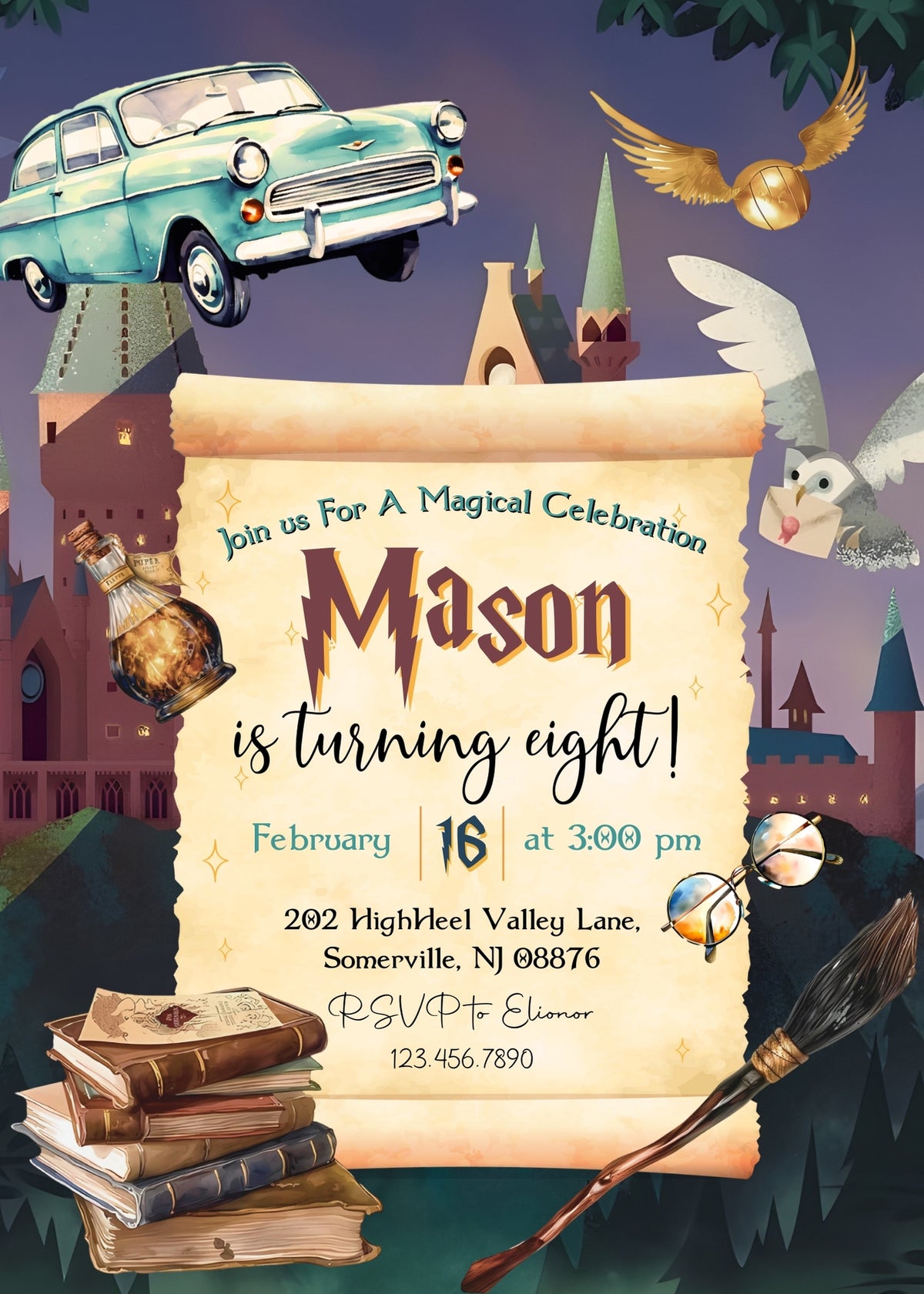 Harry Potter customizable invitation template | Share or Print | VV171