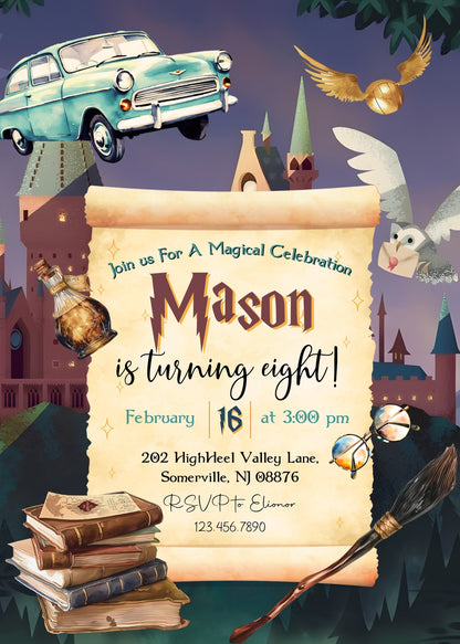 Harry Potter customizable invitation template | Share or Print | VV171