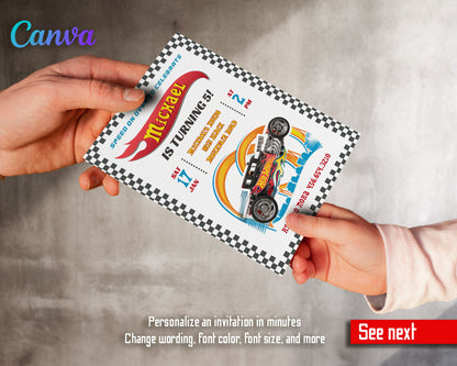 Hot Wheels Racing customizable invitation template | Share or Print | boy | AP225