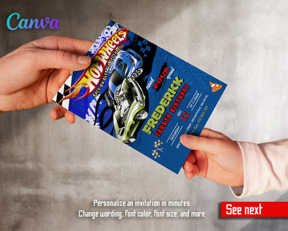 Hot Wheels Need Four Speed customizable invitation template | Share or Print | boy | CD297