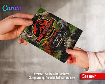 Jurassic Park Dinosaur customizable invitation template | Share or Print | VL863