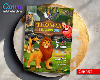 Lion King Simba customizable invitation template | Share or Print | GD498