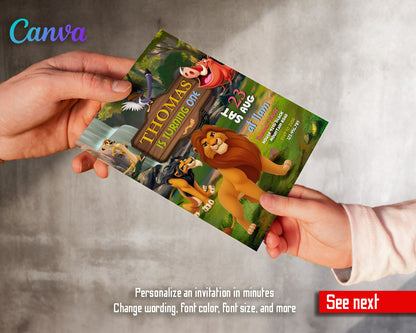 Lion King Simba customizable invitation template | Share or Print | GD498