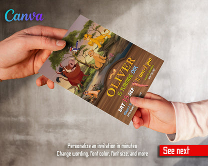 Lion King Simba customizable invitation template | Share or Print | QE439