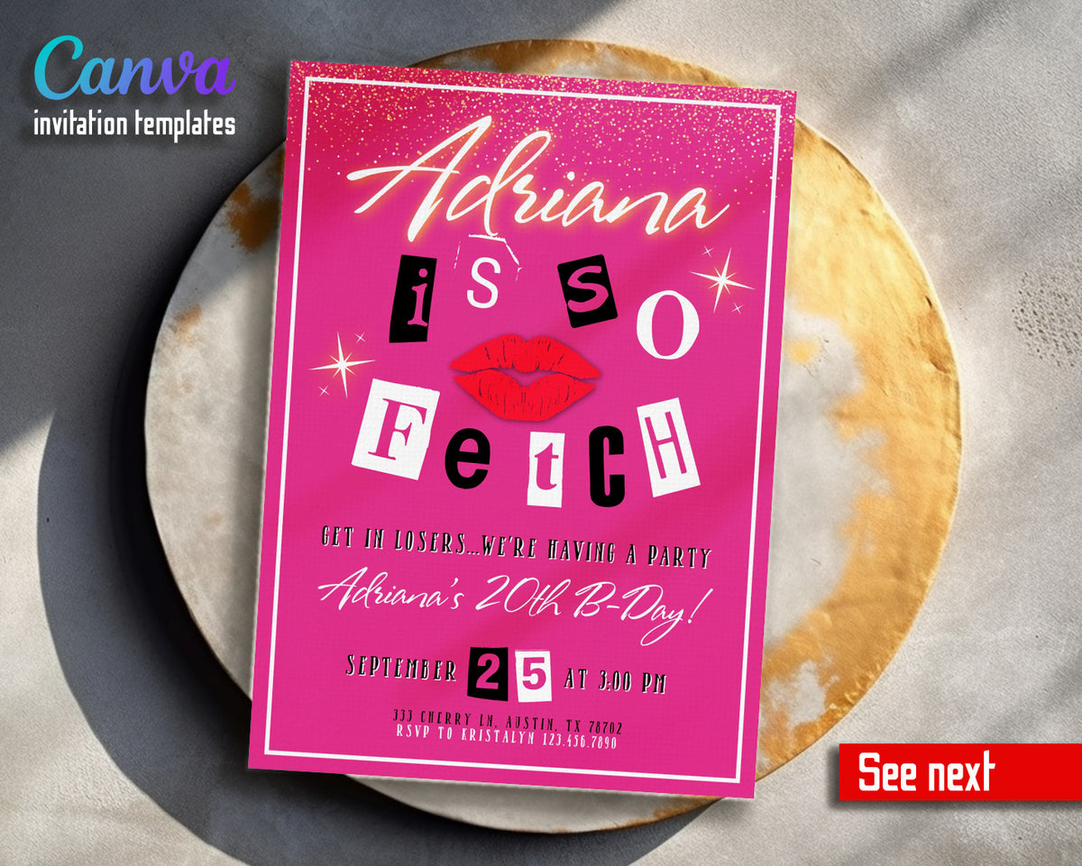 Mean Girls customizable invitation template | Share or Print | girl | NV051