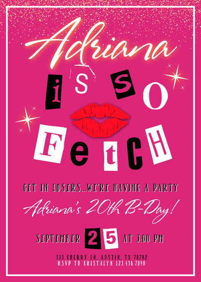 Mean Girls customizable invitation template | Share or Print | girl | NV051