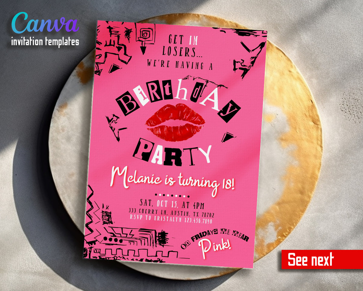 Mean Girls customizable invitation template | Share or Print | girl | DE620