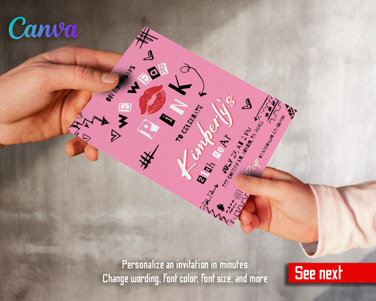 Mean Girls customizable invitation template | Share or Print | girl | TT067