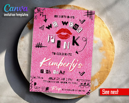 Mean Girls customizable invitation template | Share or Print | girl | XZ366