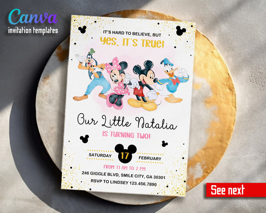 Mickey Mouse and Friends customizable invitation template | Share or Print | SP552