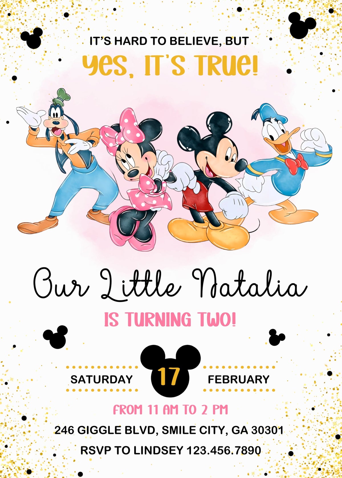 Mickey Mouse and Friends customizable invitation template | Share or Print | SP552
