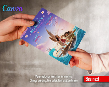 Moana Princess customizable invitation template | Share or Print | girl | AT865