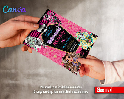 Monster High customizable invitation template | Share or Print | girl | VP337