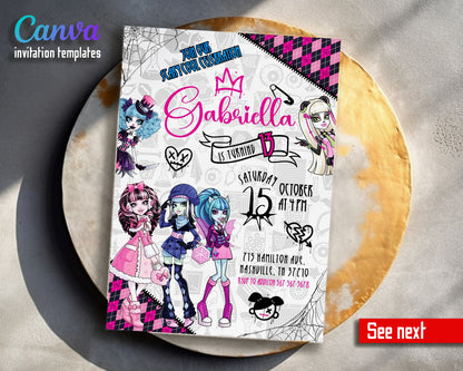 Monster High customizable invitation template | Share or Print | girl | BL256