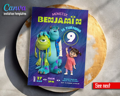Monsters, Inc. customizable invitation template | Share or Print | PN105