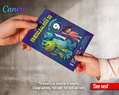Monsters, Inc. customizable invitation template | Share or Print | PN105