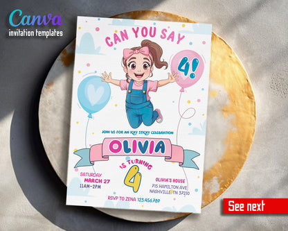 Ms. Rachel customizable invitation template | Share or Print | HC734