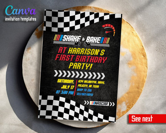 Nascar Racing Ricky Bobby customizable invitation template | Share or Print | boy | SY416
