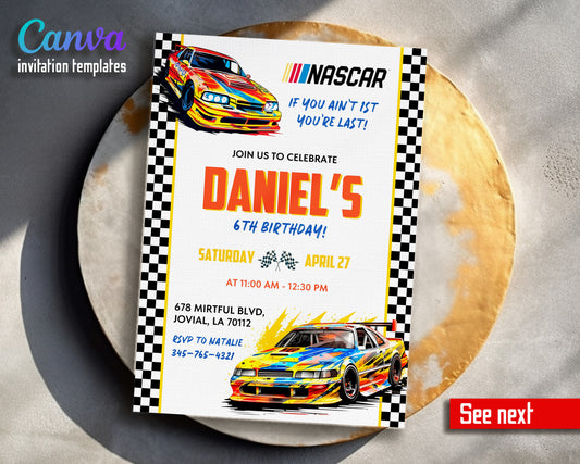 Nascar Racing Ricky Bobby customizable invitation template | Share or Print | boy | LW287
