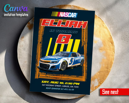 Nascar Racing Ricky Bobby customizable invitation template | Share or Print | boy | GB263