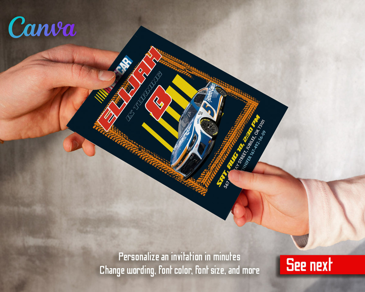 Nascar Racing Ricky Bobby customizable invitation template | Share or Print | boy | GB263