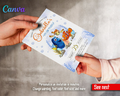 Finding Nemo customizable invitation template | Share or Print | UZ477