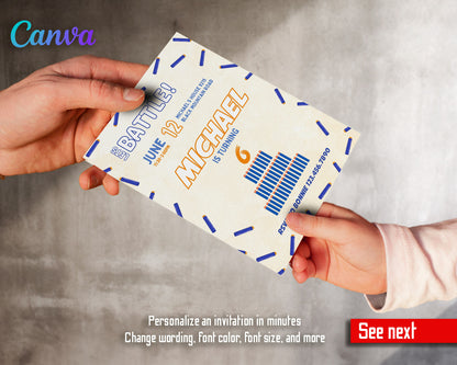 NERF Dart Wars customizable invitation template | Share or Print | boy | LY330