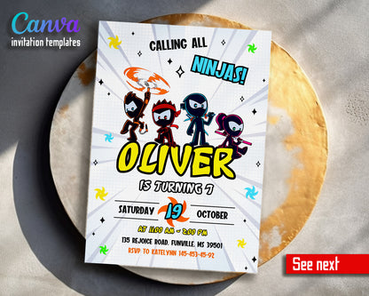 Ninja Kidz TV customizable invitation template | Share or Print | PA146