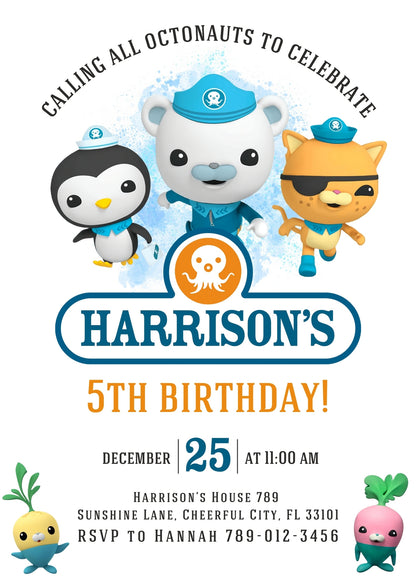 Octonauts customizable invitation template | Share or Print | EL169